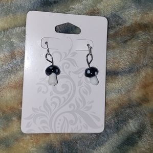 Black myshroom earrings